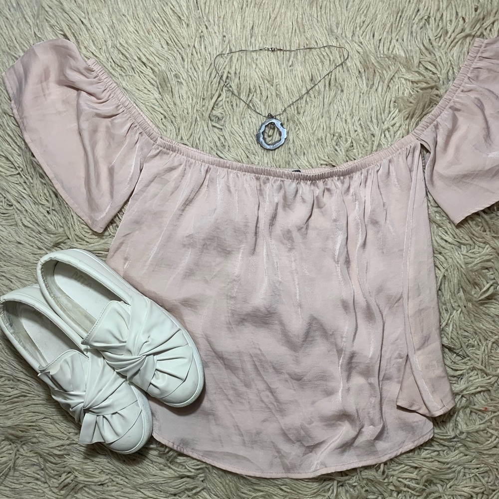 Baby Pink Off The Shoulder Top AE
